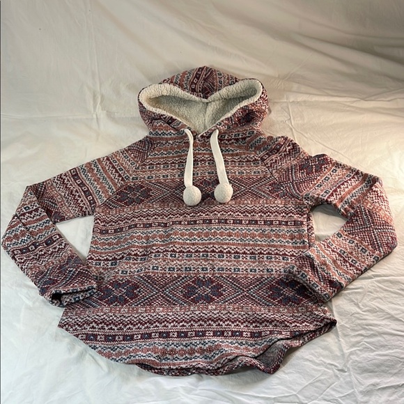 Derek Heart Tops - Derek Heart Multicolor Nordic Patterned Hoodie Size Large